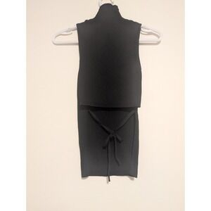 Aritzia Babaton Ambrosia Sculpt Knit Tie Back Sleeveless Tank Sweater XS‎ Black